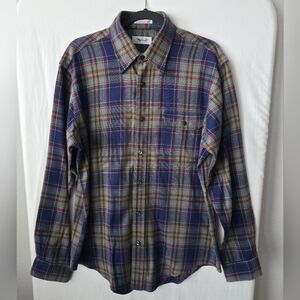 Malouf’s Lubbock Plaid Flannel Shirt Premium Cotton Luxury Heritage Outdoor L